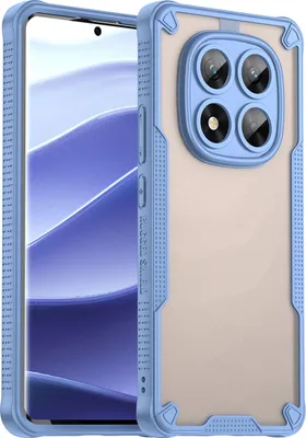 Produktbild von Schutzhülle für Xiaomi Redmi Note 14 Pro 5G, transluzente matte Rückseite, TPU Bumper Case Blau
