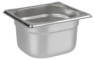 Produktbild von APS 81604 GN 1/6 Behälter, Edelstahl, 17,6 x 16,2 cm, Tiefe 100 mm, 1,6 Liter
