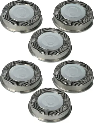 Produktbild von vhbw 6x Scherköpfe Ersatz für Philips HP1915L, HQ3 für Elektrorasierer, Silber