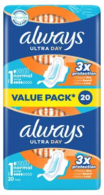 Produktbild von Always podpaski Ultra Day Normal Rozmiar 1 - 20 sztuk