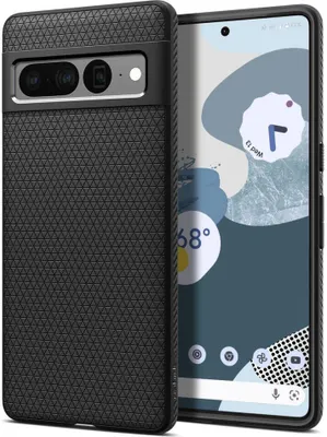 A black phone case is shown next to a Google Pixel 7 Pro phone.