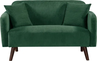 Produktbild von 2-Sitzer Sofa 'Midt' gepolstert Cord 132 x 70 x 81 cm mit Holzfüßen Grün