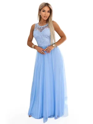 Produktbild von Numoco Abendkleid Amalia langes Kleid Partykleid Maxikleid Sommerkleid, hellblau, Gr. S-L