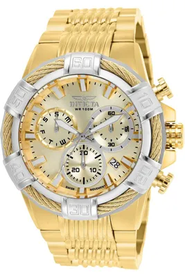 Produktbild von Invicta Bolt 25868 Herrenuhr - Quarzwerk - Edelstahl mit goldenem Zifferblatt - 51 mm