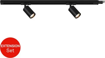 Produktbild von Briloner Rail Schienensystem, Erweiterungsset, 2x GU10 Spots, Schwenkbar, Drehbar, Schwarz, 0,75 m