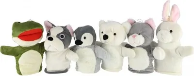Image de Marionnette animal en peluche 25-30cm 6 sortes