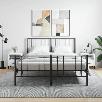 Image de vidaXL Tables de nuit 2 pcs. Blanc 40x35x47,5 cm Bois composite