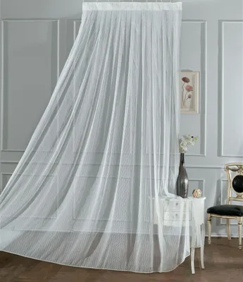 Produktbild von Gardinella - Gardine Tüllgardine ONDALIA 140 cm x 160 cm – Moderne mit SILBERNEM Akzent