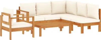 Produktbild von vidaXL 5-tlg. Garten-Sofagarnitur mit Kissen Massivholz Akazie