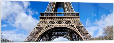 Produktbild von Bilder auf glas - Turm Paris Eiffle - 160x50cm - Glasbilder - Wandbilder - Kunstdruck - zum Aufhängen bereit - Wanddekoration aus Glas - Glas Bilder - Wandbild auf Glas - Einteilig - GAB160x50-0154