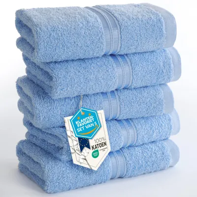 Immagine prodotto di Asciugamani per ospiti, 30x50 cm, set da 5, in spugna, 100% cotone, per il bagno