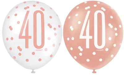 Produktbild von 6 Luftballons roségold Zahl 40