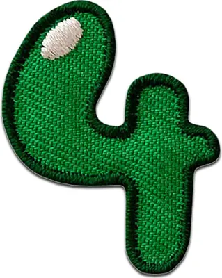 Produktbild von Zahl 4 - 2.7 x 3.4 cm: Zahl/Ziffer Bunt - Aufnäher, Bügelbild, Aufbügler, Applikationen, Patches, Flicken, Zum Aufbügeln
