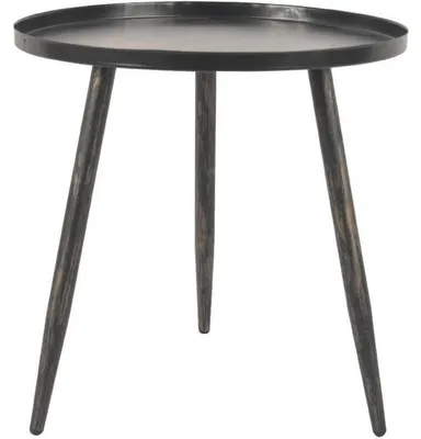 Produktbild von Beistelltisch Metall rund 45 cm schwarz/Gold