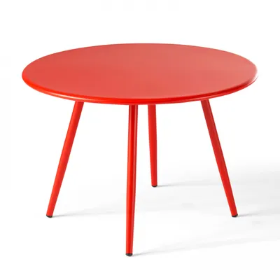 Produktbild von Runder Beistelltisch aus Metall 40 cm Rot - Oviala Palavas