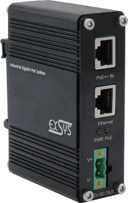 Immagine prodotto di Industrie Ethernt PoE++ Splitter 802.3at,12VDC/36W,10/100/1000Mbps (EX-60326)