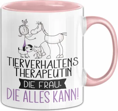 Produktbild von Tierverhaltenstherapeutin Geschenk Tasse Becher Die Frau Die Allen Kann Geschenkidee für eine Tierverhaltenstherapeutin Lustig (Rosa)