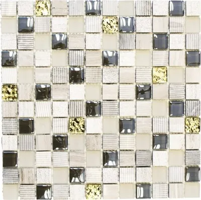 Produktbild von Glasmosaik XCM HQ22 mix hellgrau 30x30 cm