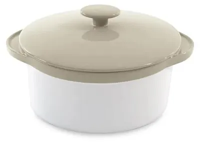 Image de BergHoff Eclipse plat à four rond avec couvercle Ø24 cm blanc en céramique