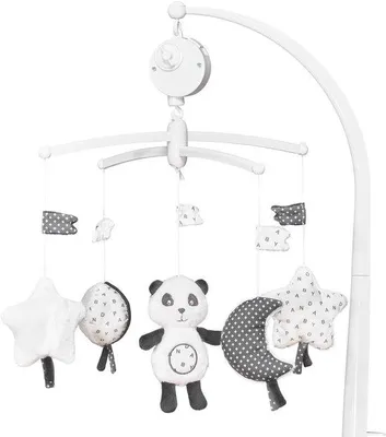 Productafbeelding van Baby Mobiel met Muziek en Schattige Panda - Wit en Zwart