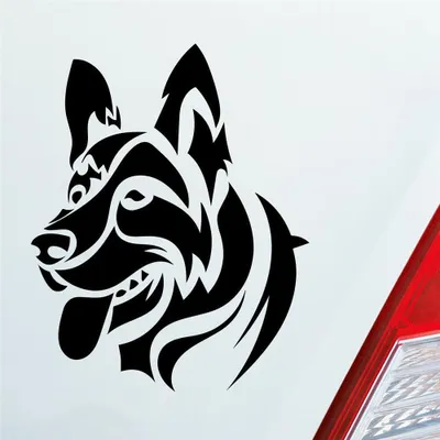 Produktbild von Auto Aufkleber Deutscher Schäferhund Hund Schaeferhund 10x12 cm Schwarz Matt Sticker Heckscheibenaufkleber