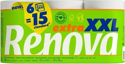Produktbild von Renova Extra XXL Toilettenpapier 6 Rollen, 2-lagig