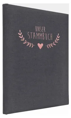 Produktbild von Stammbuch der Familie DIN A4 'Boho' Leinen (grau)