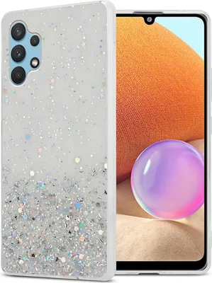 Image de Cadorabo Housse pour Samsung Galaxy A32 4G Housse de protection en transparent Housse pour portable TPU Etui Glitter Cover Case Glitter