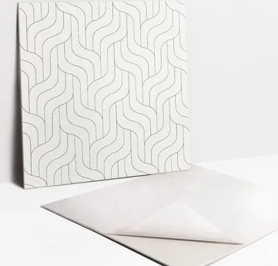 Obrázek produktu pro Nálepky na dlaždice do koupelny a kuchyně - 9 PVC dlaždic s vlastnostmi samolepení 30 x 30 - Pravidelné linie