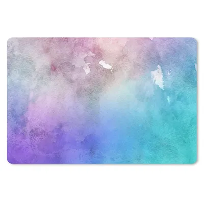 Produktbild von MuchoWow® Schreibtischunterlage Aquarell - Lila - Braun - Grün 60x40 cm - XXL Mauspad - Großes Mauspad