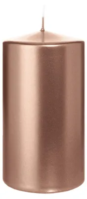 Produktbild von Zylinderkerze/Stumpenkerze - Metallic Rosegold - 13 x 7 cm - 52 Brennstunden