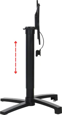 Productafbeelding van Metalen inklapbaar tafelonderstel SH-C06 met verstelbare hoogte, voor kantoor, hotel, restaurant, afmetingen 52x52x73-113 cm, zwart