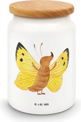 Produktbild von Mr. & Mrs. Panda behälter Schmetterling Zitronenfalter - Weiß - Geschenk, Motivation, Anders, Lustige Sprüche, Kaffeedose, Fakt, Frischhaltedose, Dose, Keksdose, Liebe
