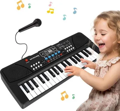 Produktbild von Shayson Kinderklavier, 37 Tasten, wiederaufladbares, multifunktionales elektronisches Keyboard mit Mikrofon