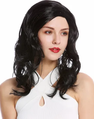 Produktbild von WIG ME UP Perücke Lang Mittelscheitel Wellig Schwarz 90831-ZA103