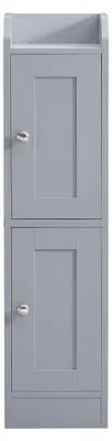 Produktbild von VASAGLE Schmaler Hochschrank, Badschrank, mit verstellbaren Ablagen, Badezimmerschrank für Bad, Landhausstil, grau