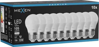 Obrázek produktu pro Mexen Nova 10x Žárovka LED E27, G45, 1W, Neutrální - 4000K, 105 lm - L101-E27-0140-01x10