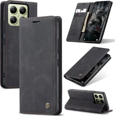 Obrázek produktu pro Pouzdro pro Xiaomi 14T, RetroPolyuretanKožené Pouzdro s Funkcí Stojánku černé