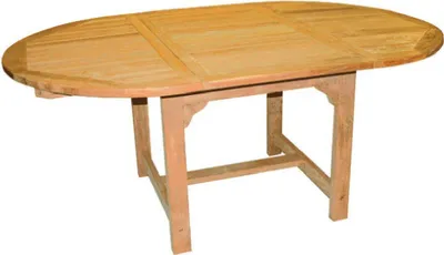 Produktbild von Teak Gartentisch rund 120 x 120 auf 180 x 120 cm