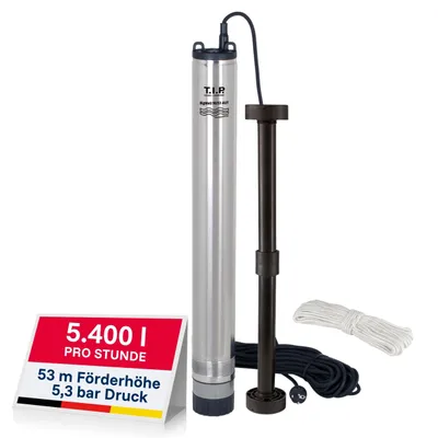 Produktbild von TIP Tiefbrunnenpumpe BigWell 90/53 AUT max. Fördermenge 5.400 l/h, KI-generiertes Bild