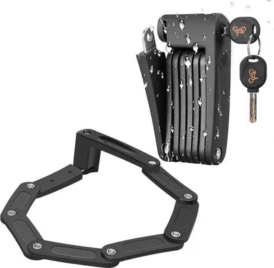Produktbild von Famanu Faltbares Fahrradschloss - Sehr sichere Diebstahlsicherung - Robustes Stahl - Mit Halter