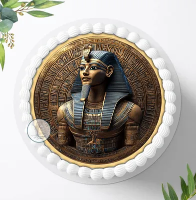 Produktbild von Für die Geburtstags Torte ein Tortenaufleger, Zuckerbild mit dem Motiv: Tutanchamun, Essbares Foto für Torten, Fondant, Ø 20cm, 2186z