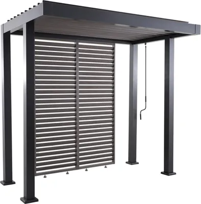 Produktbild von MWH Grillzebo Pavillon mit Lamellenwand Aluminium 259,5x154x240 cm