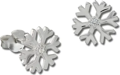 Produktbild von SilberDream Ohrstecker Damen Silber Schneeflocke Zirkonia Ohrringe SDO8032W