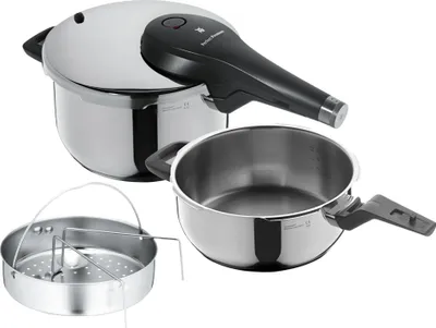 Produktbild von WMF Perfect Premium One Pot Schnellkochtopf-Set mit Dampfgareinsatz, 22 cm, 4,5 und 3,0 Liter