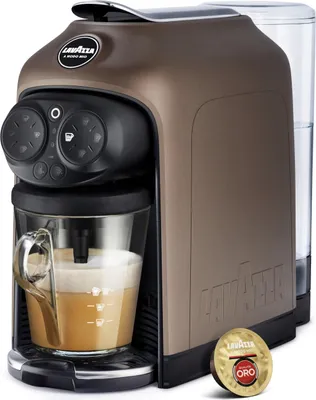 Produktbild von Lavazza LM 950 Desea Brown Walnut Espressomaschine, LavAzza A Modo Mio Kapseln, Kunststoffgehäuse, Milchaufschäumer