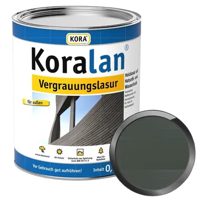 Produktbild von KORA Koralan Vergrauungslasur - 0.75 Liter (GRAPHIT) Wetterschutzlasur