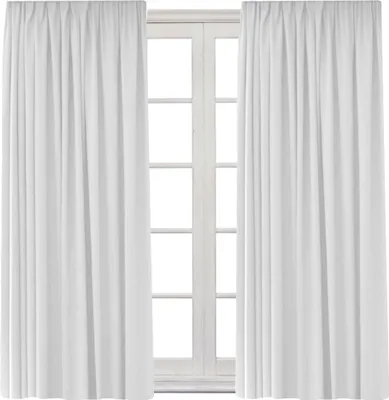 Produktbild von 2x Gardine mit Kräuselband Universalband Vorhang Gardinenband Verdunkelung Blickdicht 140 (B) x 245 (L) Weiß 2er Pack