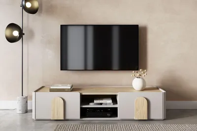 Zdjęcie produktu dla Szafka RTV 170 cm z szufladą kaszmir dąb olejowany dąb jasny Amilio