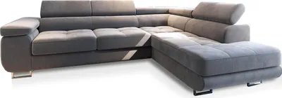 Produktbild von Masseno Ecksofa SELVA R-S mit Schlaffunktion L-Form, Sofa mit Bettkasten, Wohnzimmersofa, Couch, Soffa, Bettsofa, Couchgarnitur- Hellgrau, MONOLITH 84